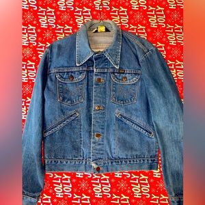 Vintage Maverick Blue Jean Denim 4 Pocket Jacket 1960s Size 40 Made in USA